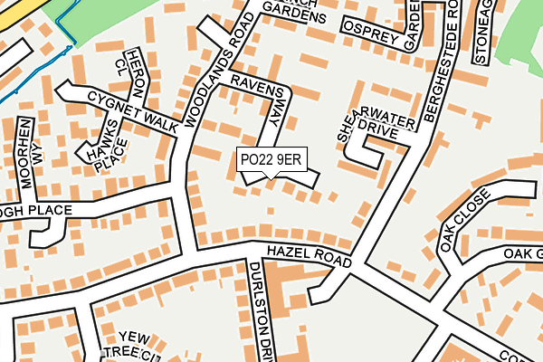 PO22 9ER map - OS OpenMap – Local (Ordnance Survey)