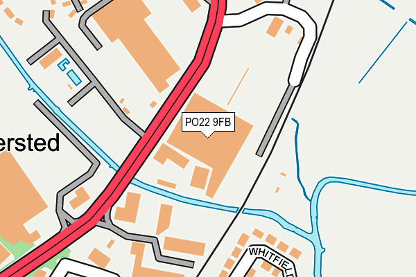 PO22 9FB map - OS OpenMap – Local (Ordnance Survey)