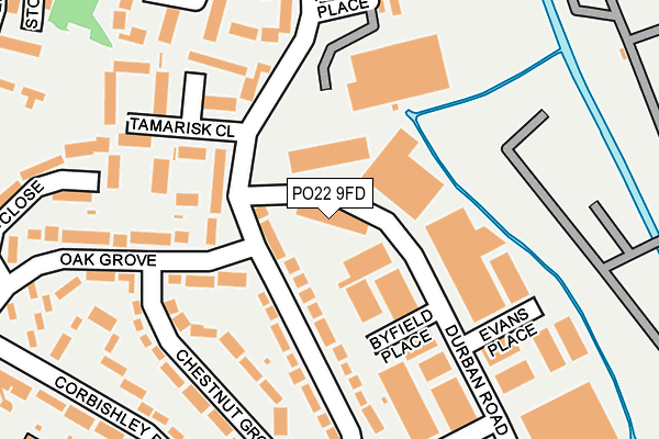 PO22 9FD map - OS OpenMap – Local (Ordnance Survey)