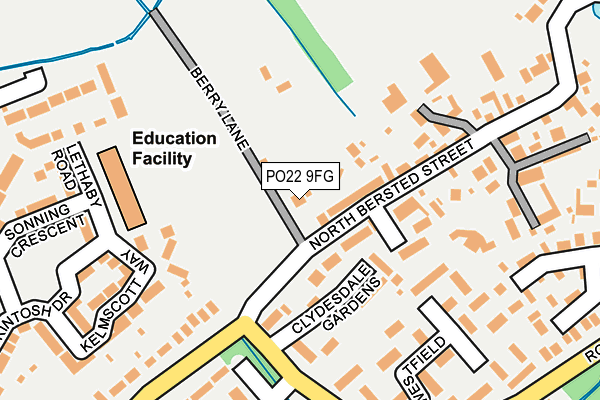 PO22 9FG map - OS OpenMap – Local (Ordnance Survey)