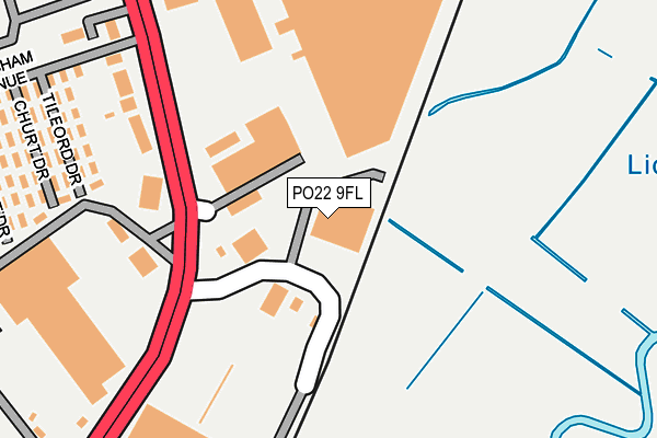 PO22 9FL map - OS OpenMap – Local (Ordnance Survey)