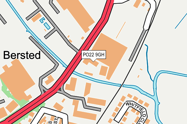 PO22 9GH map - OS OpenMap – Local (Ordnance Survey)