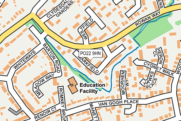 PO22 9HN map - OS OpenMap – Local (Ordnance Survey)