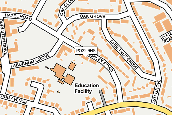 PO22 9HS map - OS OpenMap – Local (Ordnance Survey)