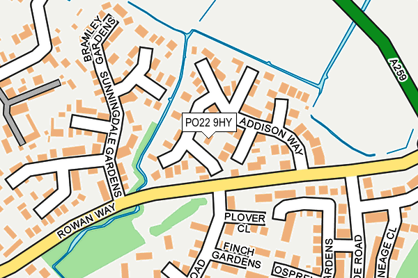 PO22 9HY map - OS OpenMap – Local (Ordnance Survey)