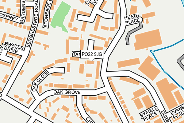 PO22 9JG map - OS OpenMap – Local (Ordnance Survey)