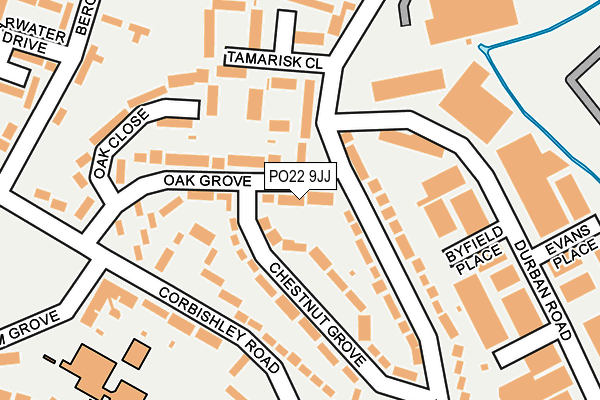 PO22 9JJ map - OS OpenMap – Local (Ordnance Survey)