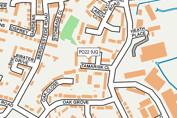 PO22 9JQ map - OS OpenMap – Local (Ordnance Survey)