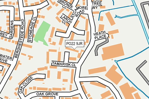 PO22 9JR map - OS OpenMap – Local (Ordnance Survey)