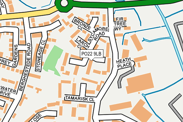 PO22 9LB map - OS OpenMap – Local (Ordnance Survey)