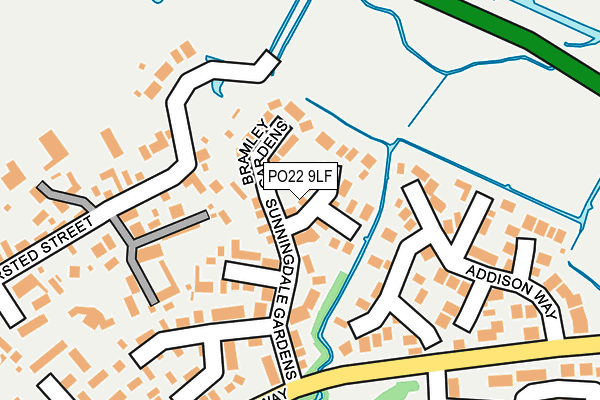 PO22 9LF map - OS OpenMap – Local (Ordnance Survey)