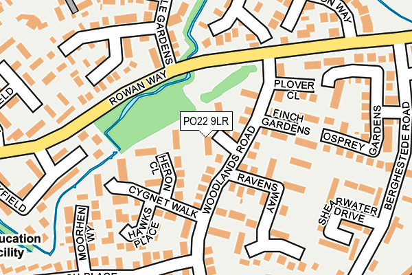 PO22 9LR map - OS OpenMap – Local (Ordnance Survey)