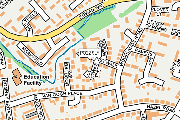 PO22 9LY map - OS OpenMap – Local (Ordnance Survey)