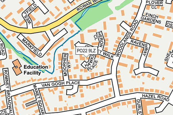 PO22 9LZ map - OS OpenMap – Local (Ordnance Survey)