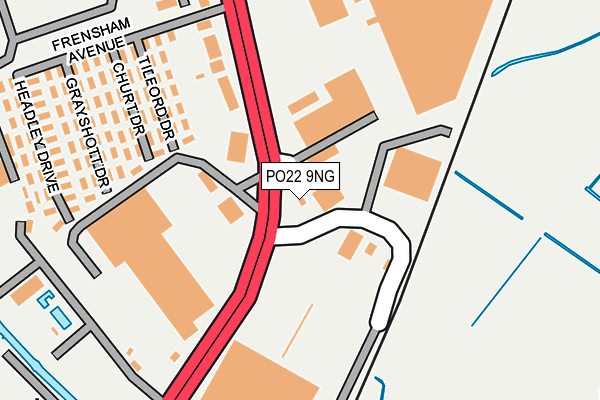 PO22 9NG map - OS OpenMap – Local (Ordnance Survey)