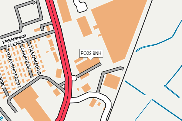 PO22 9NH map - OS OpenMap – Local (Ordnance Survey)