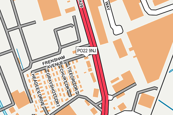 PO22 9NJ map - OS OpenMap – Local (Ordnance Survey)
