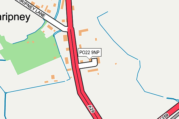 PO22 9NP map - OS OpenMap – Local (Ordnance Survey)