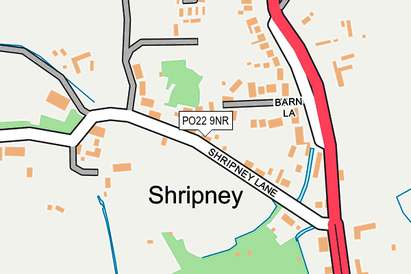 PO22 9NR map - OS OpenMap – Local (Ordnance Survey)