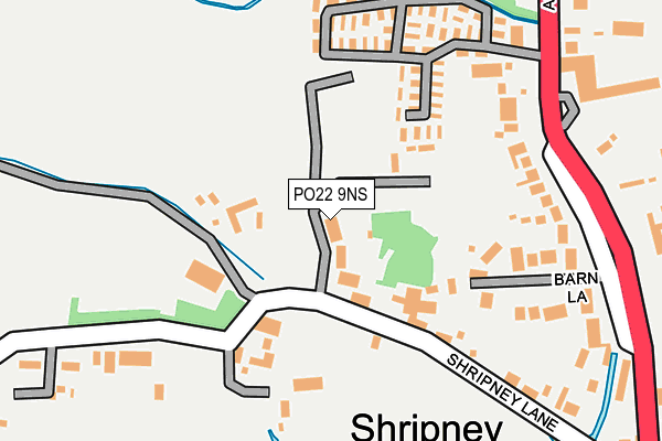 PO22 9NS map - OS OpenMap – Local (Ordnance Survey)