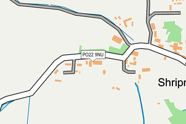 PO22 9NU map - OS OpenMap – Local (Ordnance Survey)
