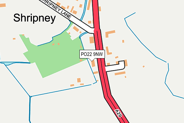 PO22 9NW map - OS OpenMap – Local (Ordnance Survey)