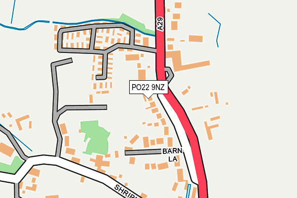 PO22 9NZ map - OS OpenMap – Local (Ordnance Survey)