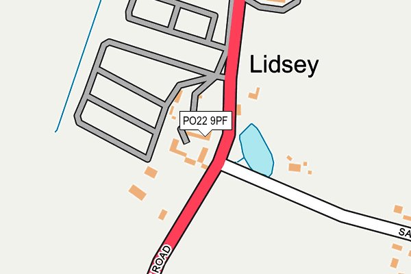 PO22 9PF map - OS OpenMap – Local (Ordnance Survey)