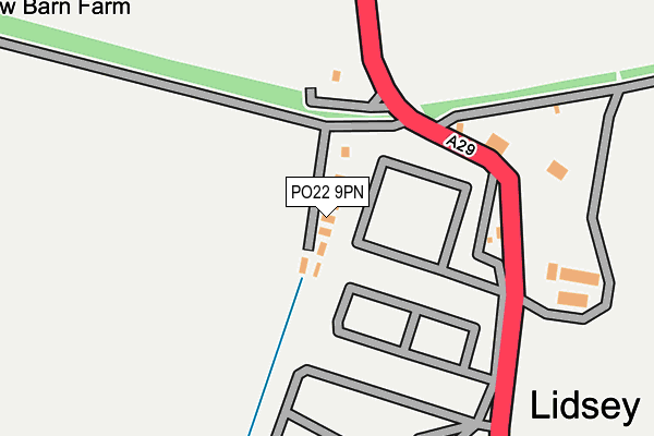 PO22 9PN map - OS OpenMap – Local (Ordnance Survey)