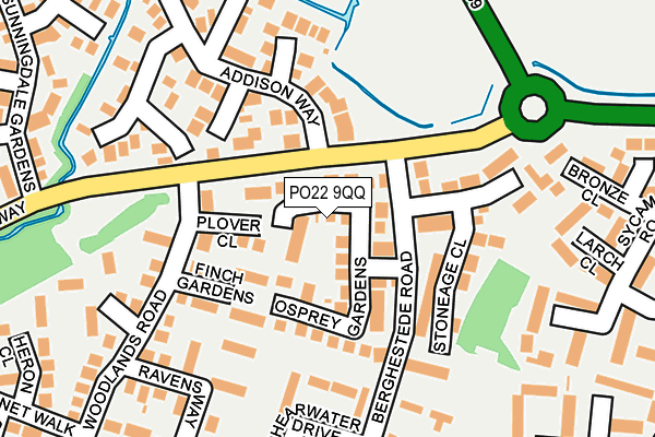 PO22 9QQ map - OS OpenMap – Local (Ordnance Survey)