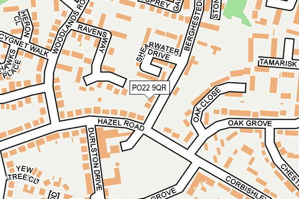 PO22 9QR map - OS OpenMap – Local (Ordnance Survey)