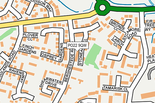 PO22 9QW map - OS OpenMap – Local (Ordnance Survey)