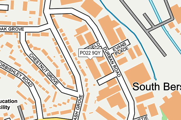 PO22 9QY map - OS OpenMap – Local (Ordnance Survey)