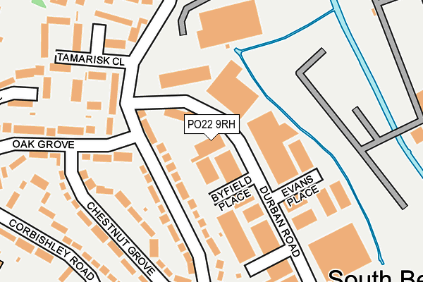 PO22 9RH map - OS OpenMap – Local (Ordnance Survey)