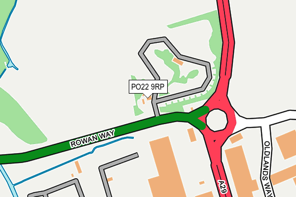 PO22 9RP map - OS OpenMap – Local (Ordnance Survey)