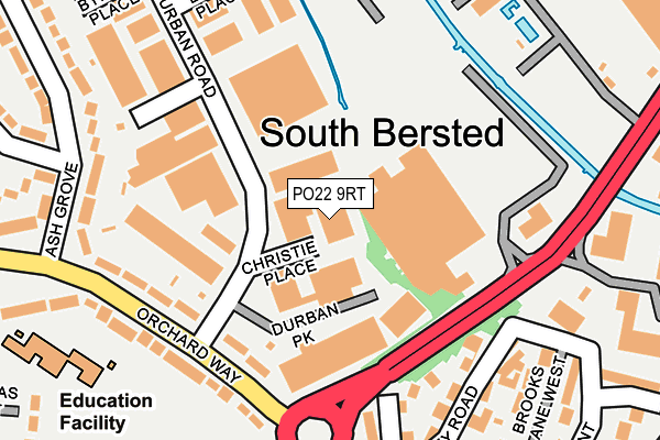 PO22 9RT map - OS OpenMap – Local (Ordnance Survey)