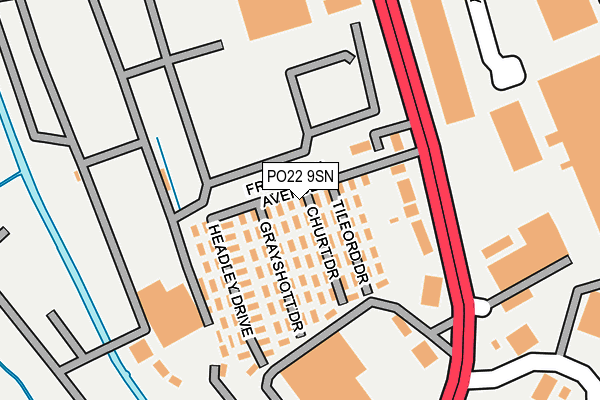 PO22 9SN map - OS OpenMap – Local (Ordnance Survey)