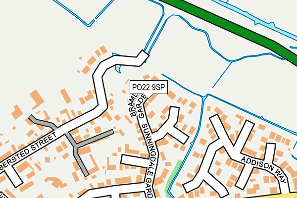 PO22 9SP map - OS OpenMap – Local (Ordnance Survey)