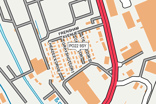 PO22 9SY map - OS OpenMap – Local (Ordnance Survey)