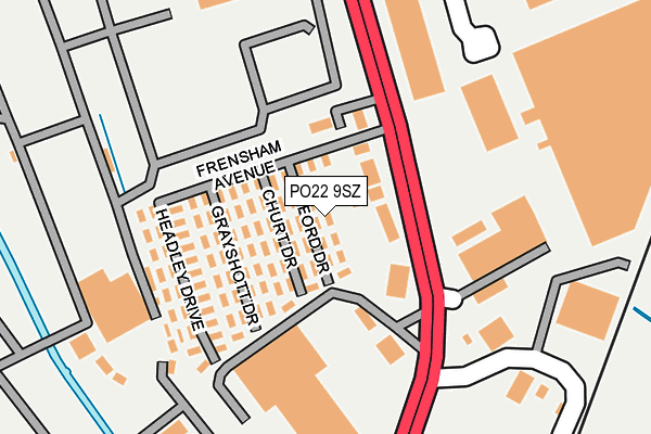 PO22 9SZ map - OS OpenMap – Local (Ordnance Survey)