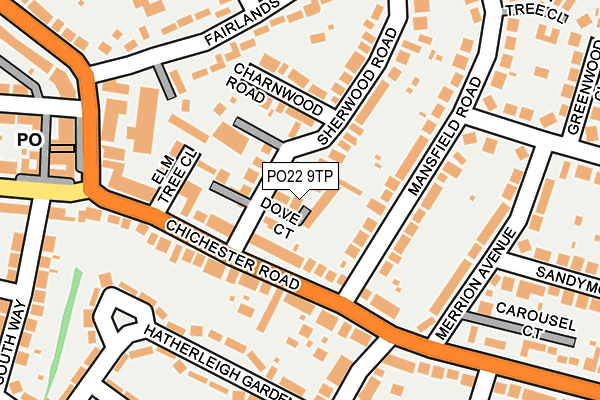 PO22 9TP map - OS OpenMap – Local (Ordnance Survey)