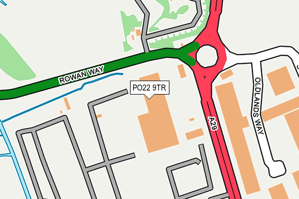 PO22 9TR map - OS OpenMap – Local (Ordnance Survey)