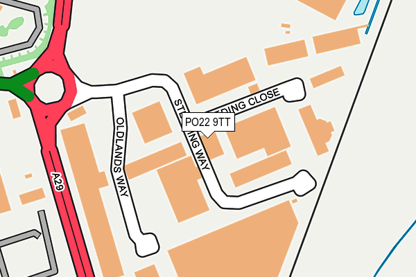 PO22 9TT map - OS OpenMap – Local (Ordnance Survey)