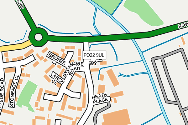 PO22 9UL map - OS OpenMap – Local (Ordnance Survey)