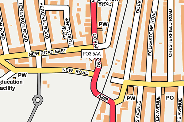 PO3 5AA map - OS OpenMap – Local (Ordnance Survey)