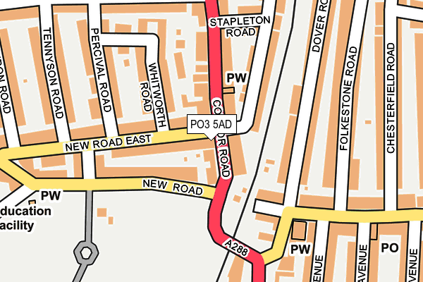 PO3 5AD map - OS OpenMap – Local (Ordnance Survey)