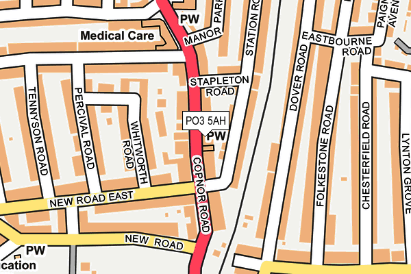 PO3 5AH map - OS OpenMap – Local (Ordnance Survey)