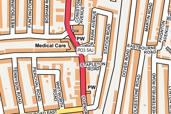 PO3 5AJ map - OS OpenMap – Local (Ordnance Survey)