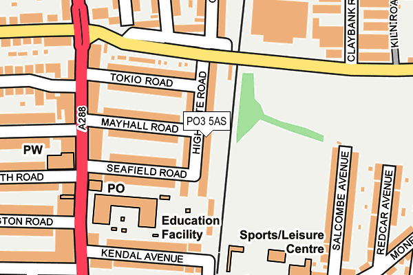 PO3 5AS map - OS OpenMap – Local (Ordnance Survey)