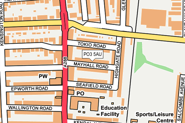 PO3 5AU map - OS OpenMap – Local (Ordnance Survey)